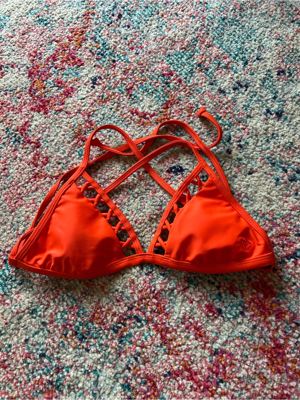 Roxy Orange Strappy Triangle Bikini Top